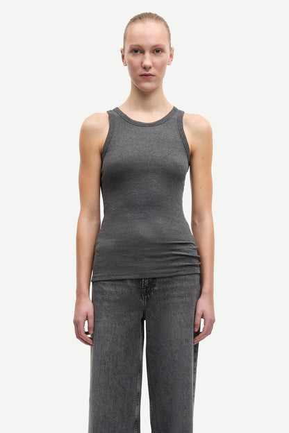SAMSØE | Débardeur en maille côtelée Alexo - Gris