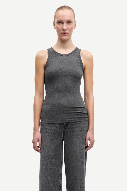 SAMSØE | Débardeur en maille côtelée Alexo - Gris