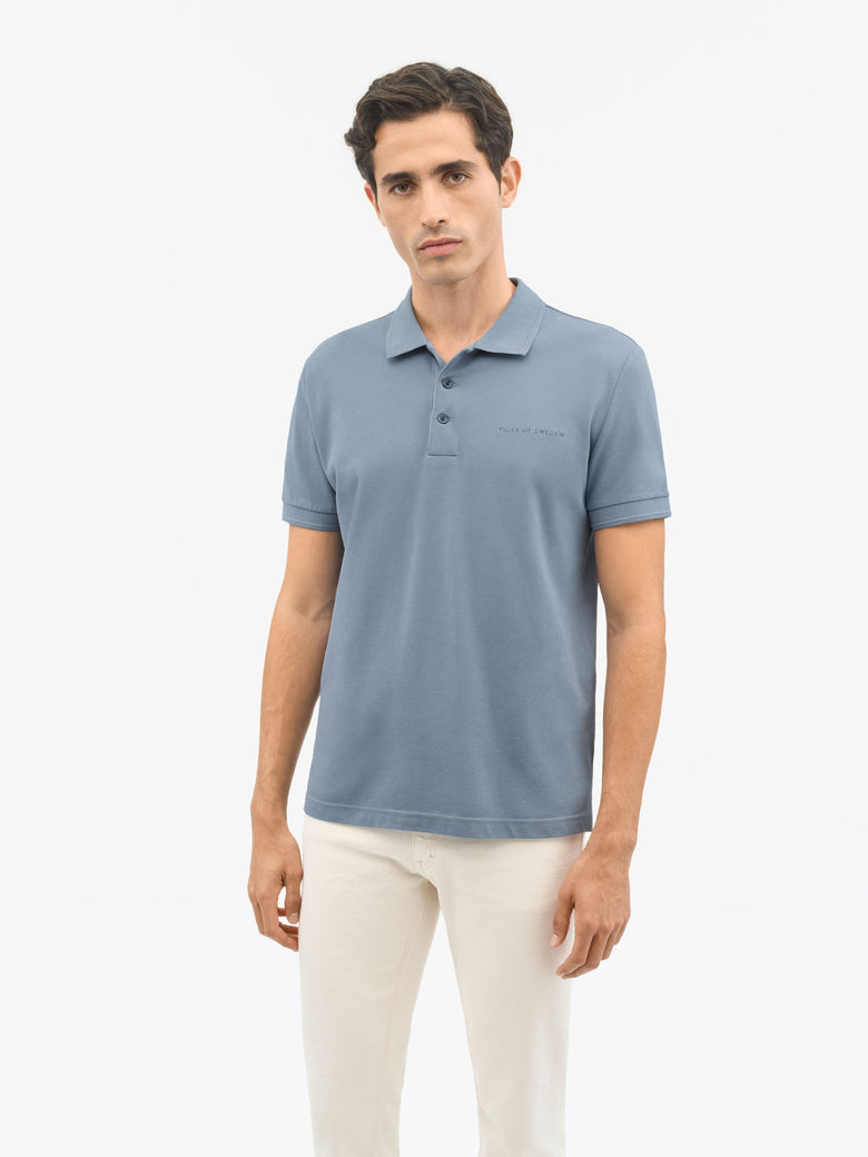 Tiger of Sweden | Polo en coton piqué "Darios" - Bleu