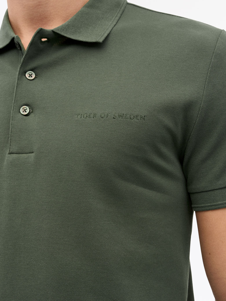 Tiger of Sweden | Polo en coton piqué "Darios" - Vert olive
