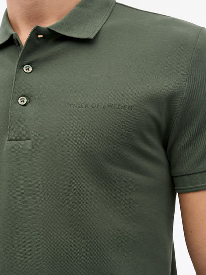 Tiger of Sweden | Polo en coton piqué "Darios" - Vert olive
