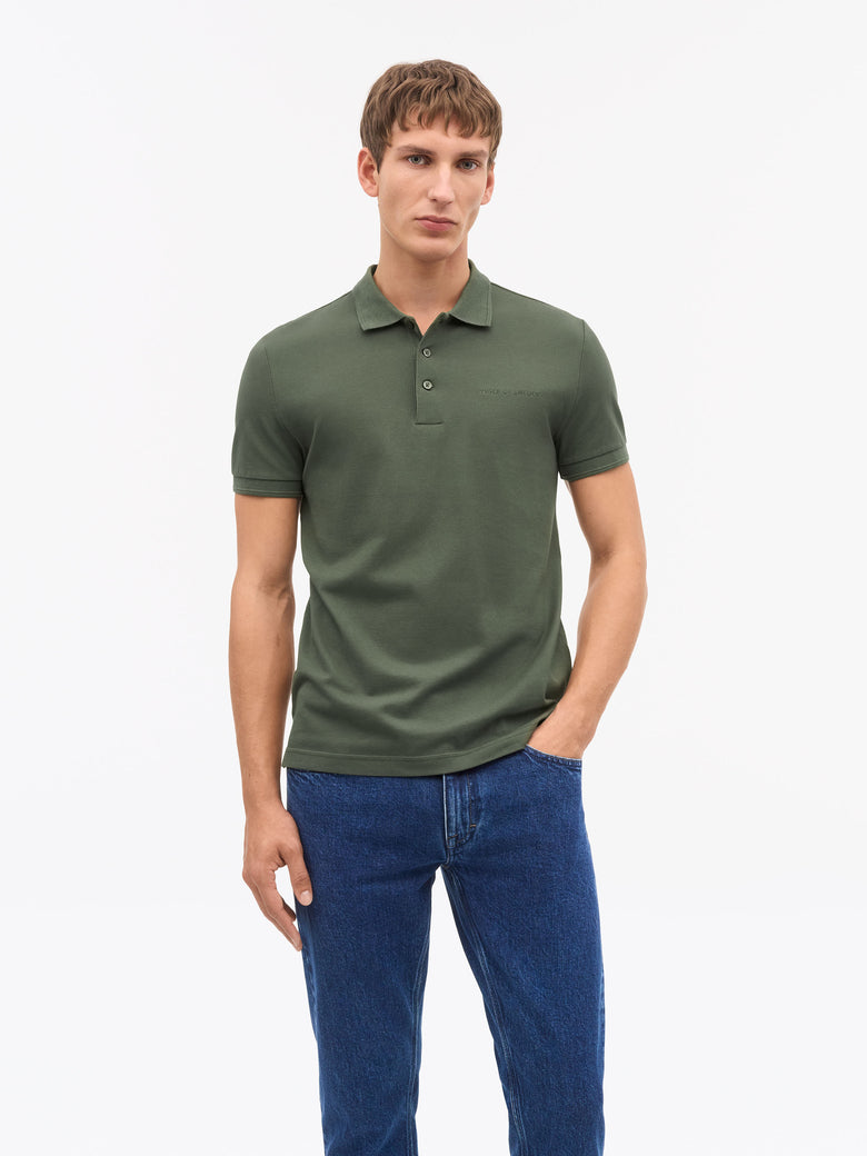 Tiger of Sweden | Polo en coton piqué "Darios" - Vert olive