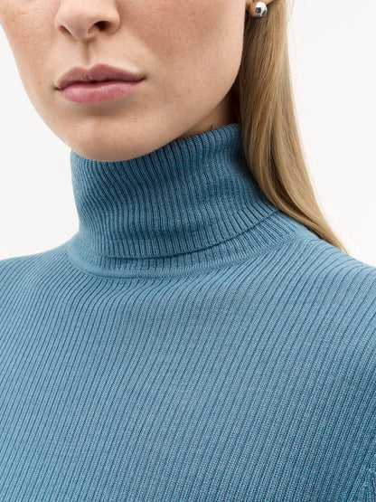 Tiger of Sweden | Le col roulé en mérinos côtelé Caprio - Bleu