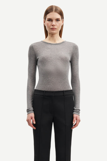SAMSØE | Haut en jersey "Sadou" - Gris
