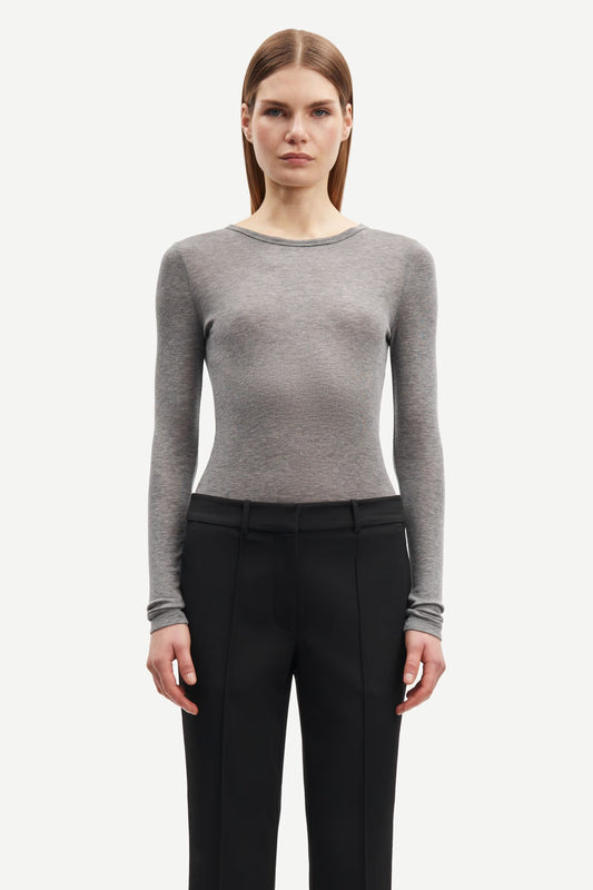SAMSØE | Haut en jersey "Sadou" - Gris