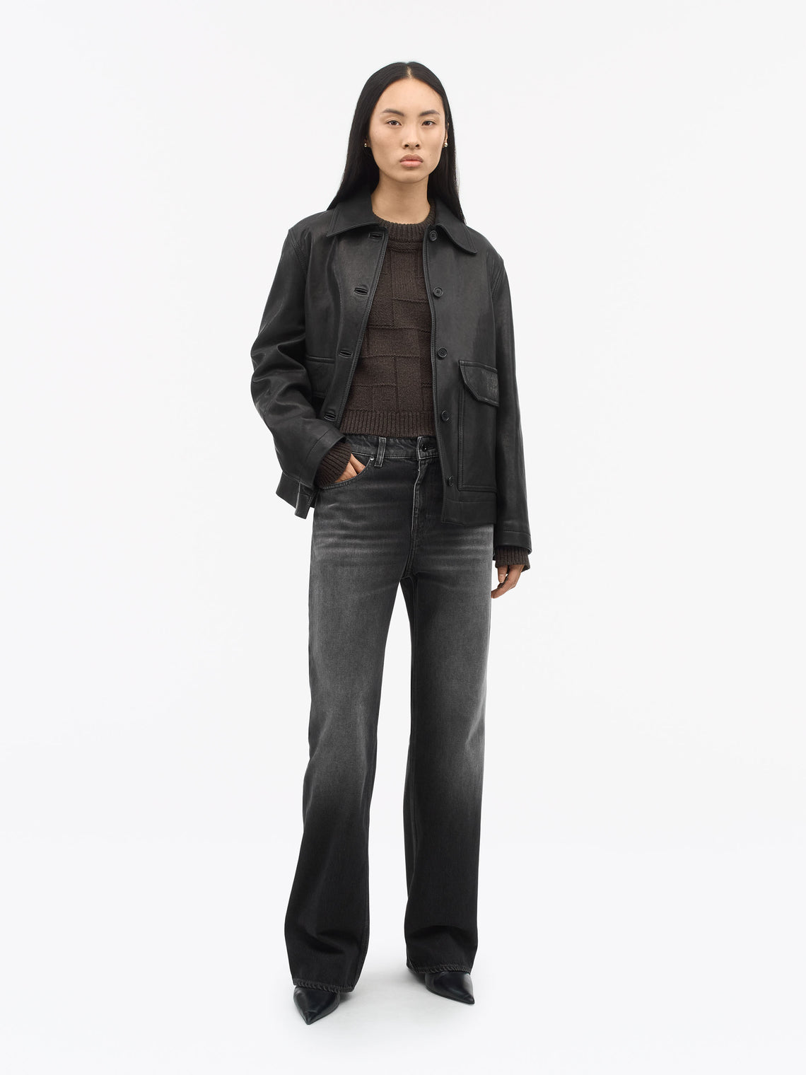 Tiger of Sweden | Jeans ''Milis'' à taille mi-haute - Noir