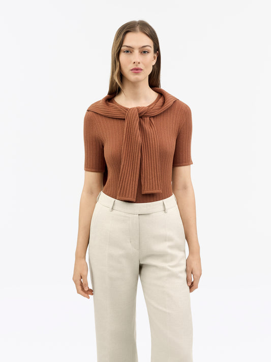 Tiger Of Sweden | Pull à manches courtes "Mae" | Marron