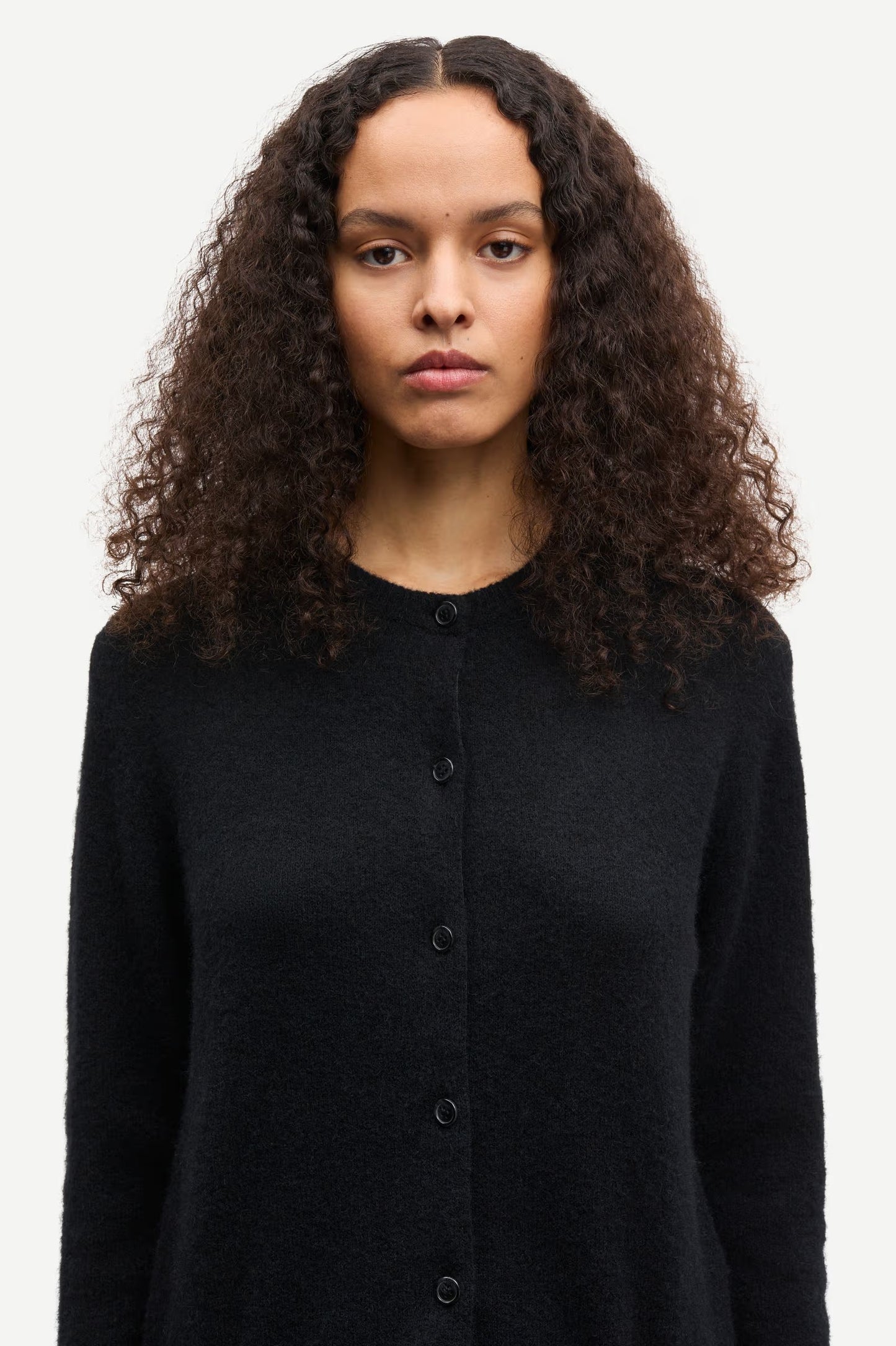 SAMSØE | Cardigan court ''Nor'' en mélange d'alpaga - Noir