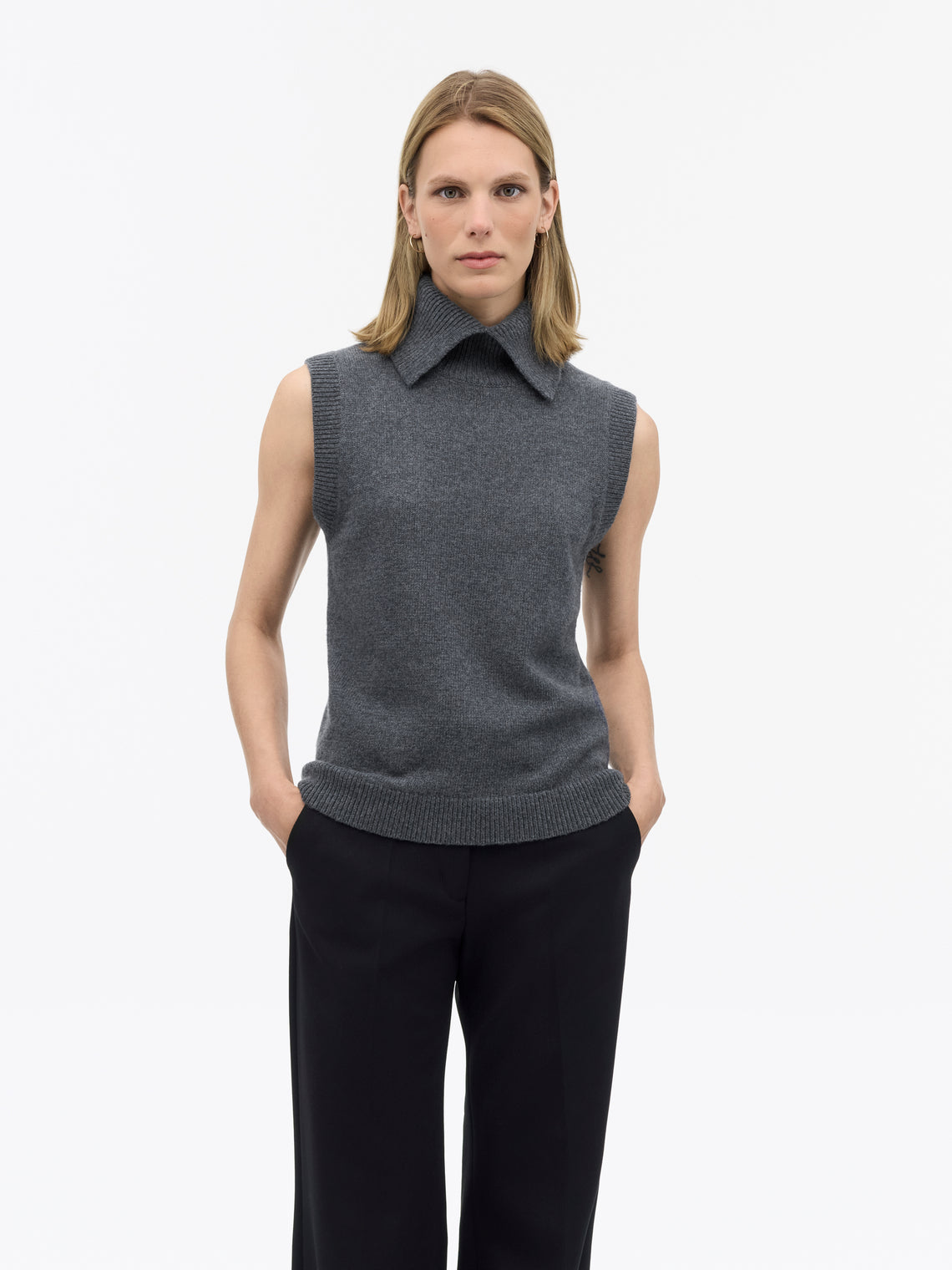 Tiger of Sweden | Gilet en laine et cachemire 'Sonnet' | Gris