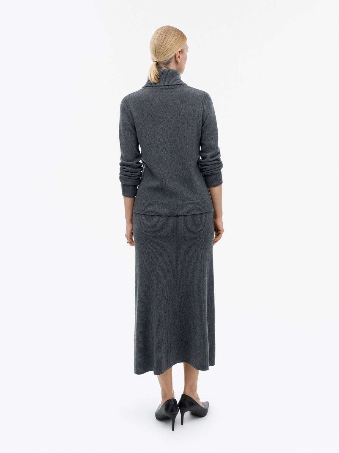Tiger of Sweden | Jupe midi en laine et cachemire 'Zaya' | Gris
