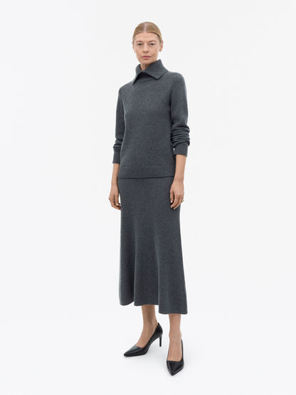 Tiger of Sweden | Jupe midi en laine et cachemire 'Zaya' | Gris