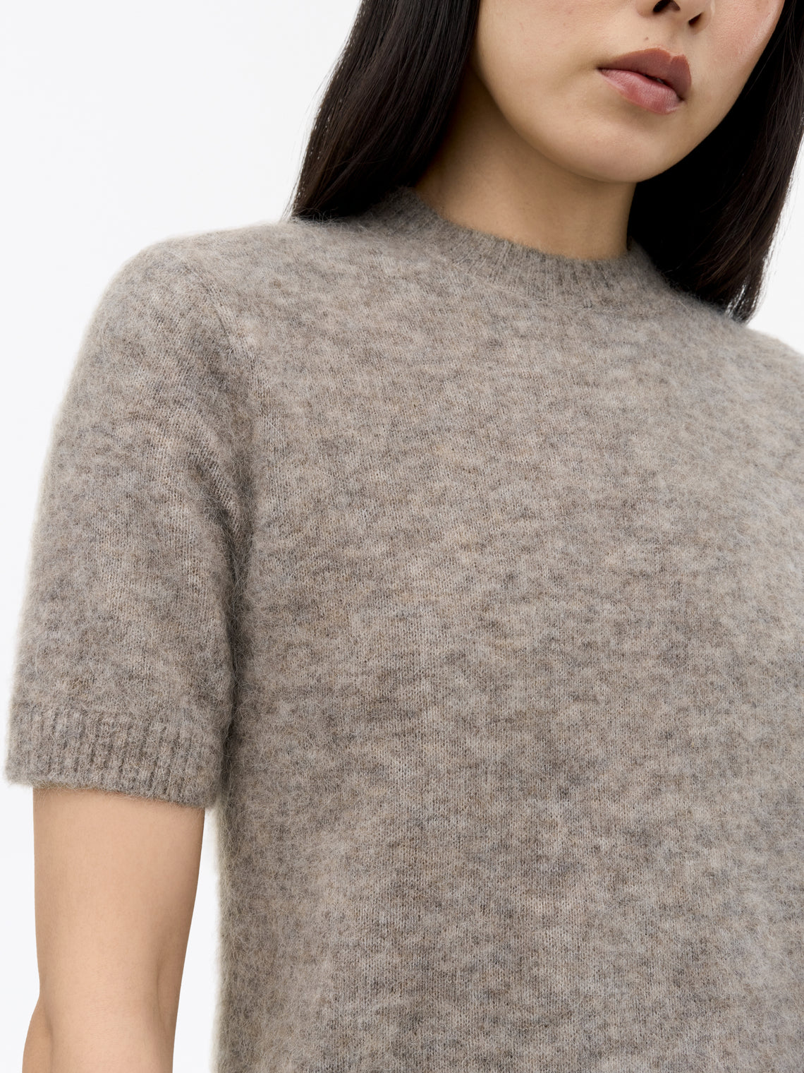 Tiger of Sweden | T-Shirt en laine et mohair 'May' | Gris Beige