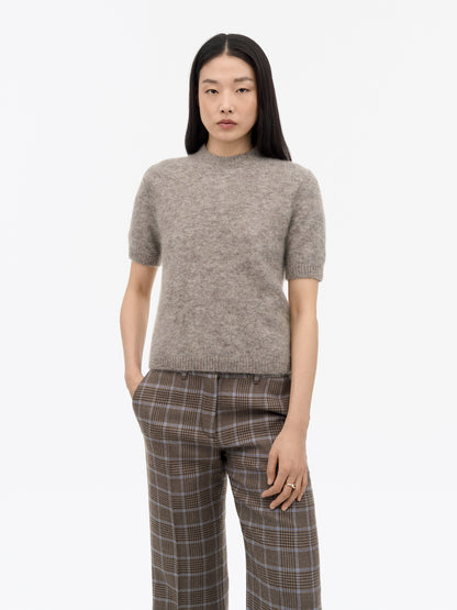 Tiger of Sweden | T-Shirt en laine et mohair 'May' | Gris Beige