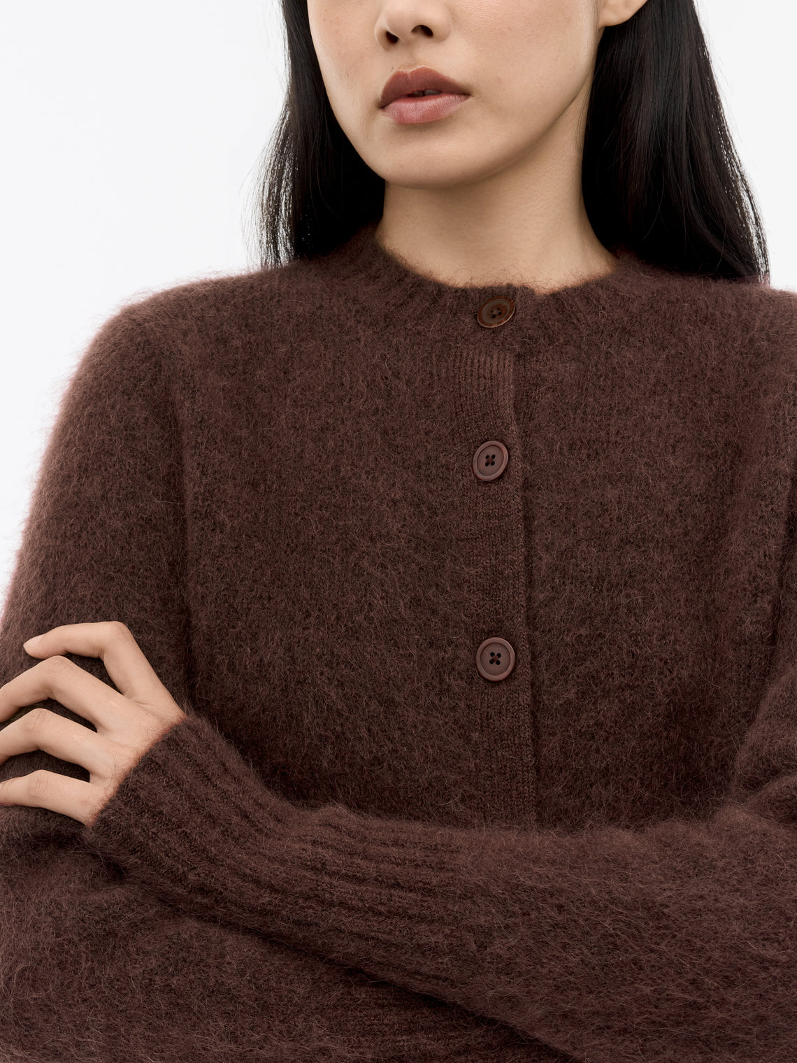 Tiger of Sweden | Cardigan en laine et mohair 'Leonie' | Bourgogne