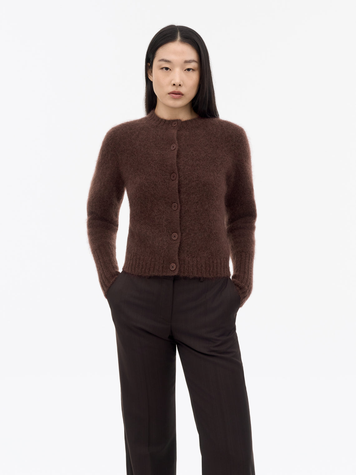 Tiger of Sweden | Cardigan en laine et mohair 'Leonie' | Bourgogne