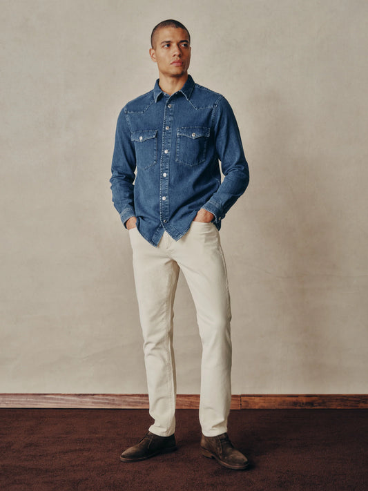 DL1961 | Pantalon slim velours côtelé "Nick" - Blé