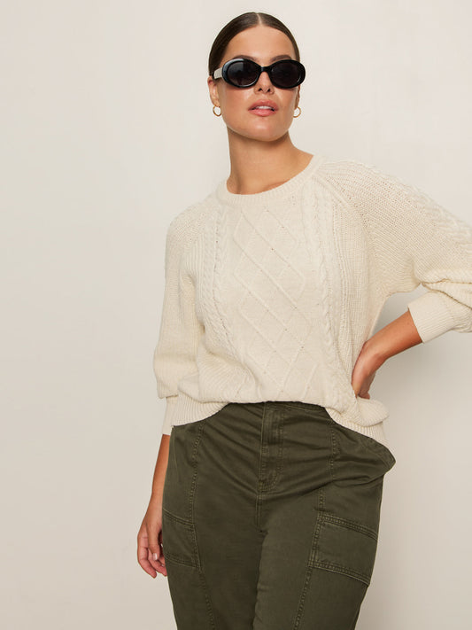 Sanctuary | Pull "Nomad Cable" - Blanc