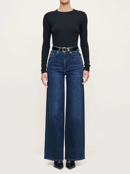 DL1961 | Jean Hepburn à taille haute et jambes larges 32'' - Bleu Mediterranean