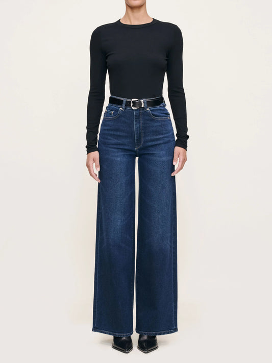 DL1961 | Jean Hepburn à taille haute et jambes larges 32'' - Bleu Mediterranean