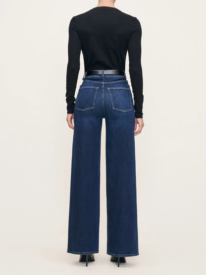 DL1961 | Jean Hepburn à taille haute et jambes larges 32'' - Bleu Mediterranean