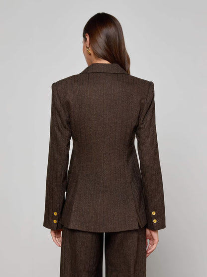 L'Agence | Veston  "CHAMBERLAIN"-Marron multicolore