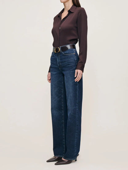 DL1961 | Jean ''Karmine'' taille haute et jambes larges - Bleu marine foncé