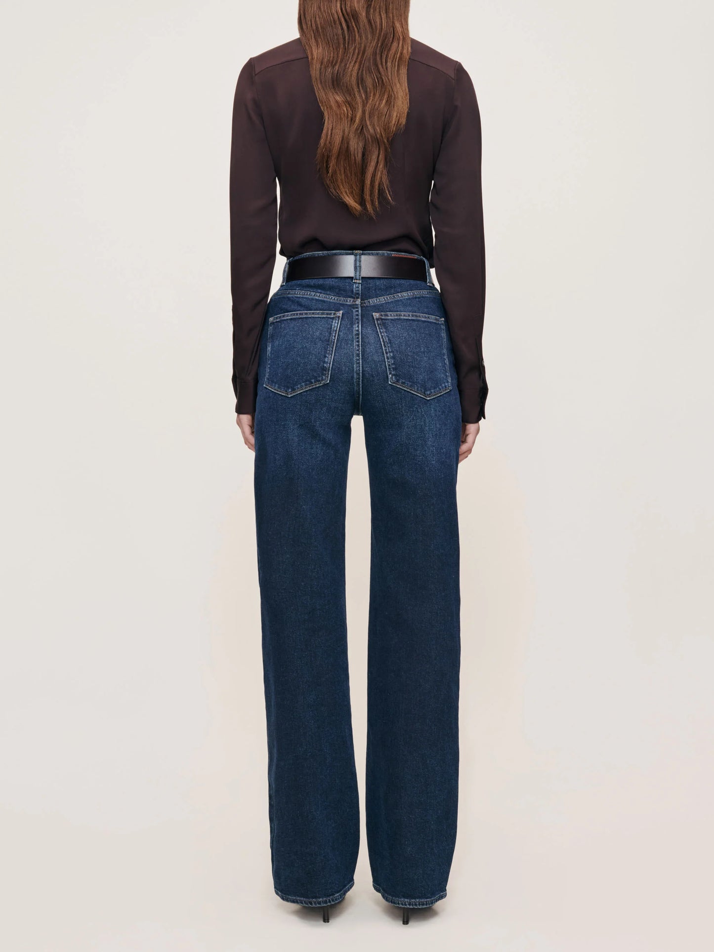 DL1961 | Jean ''Karmine'' taille haute et jambes larges - Bleu marine foncé