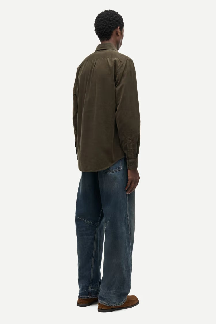 SAMSØE SAMSØE | Chemise en velours côtelé "Saliam NX" - Vert forêt
