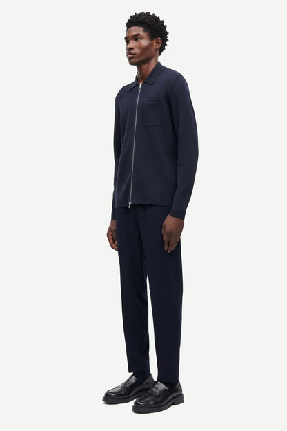 SAMSØE SAMSØE | Pull zip "Guna" - Bleu marine