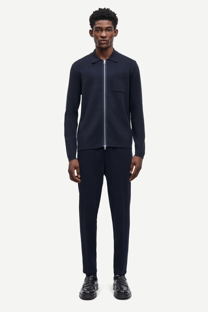 SAMSØE SAMSØE | Pull zip "Guna" - Bleu marine