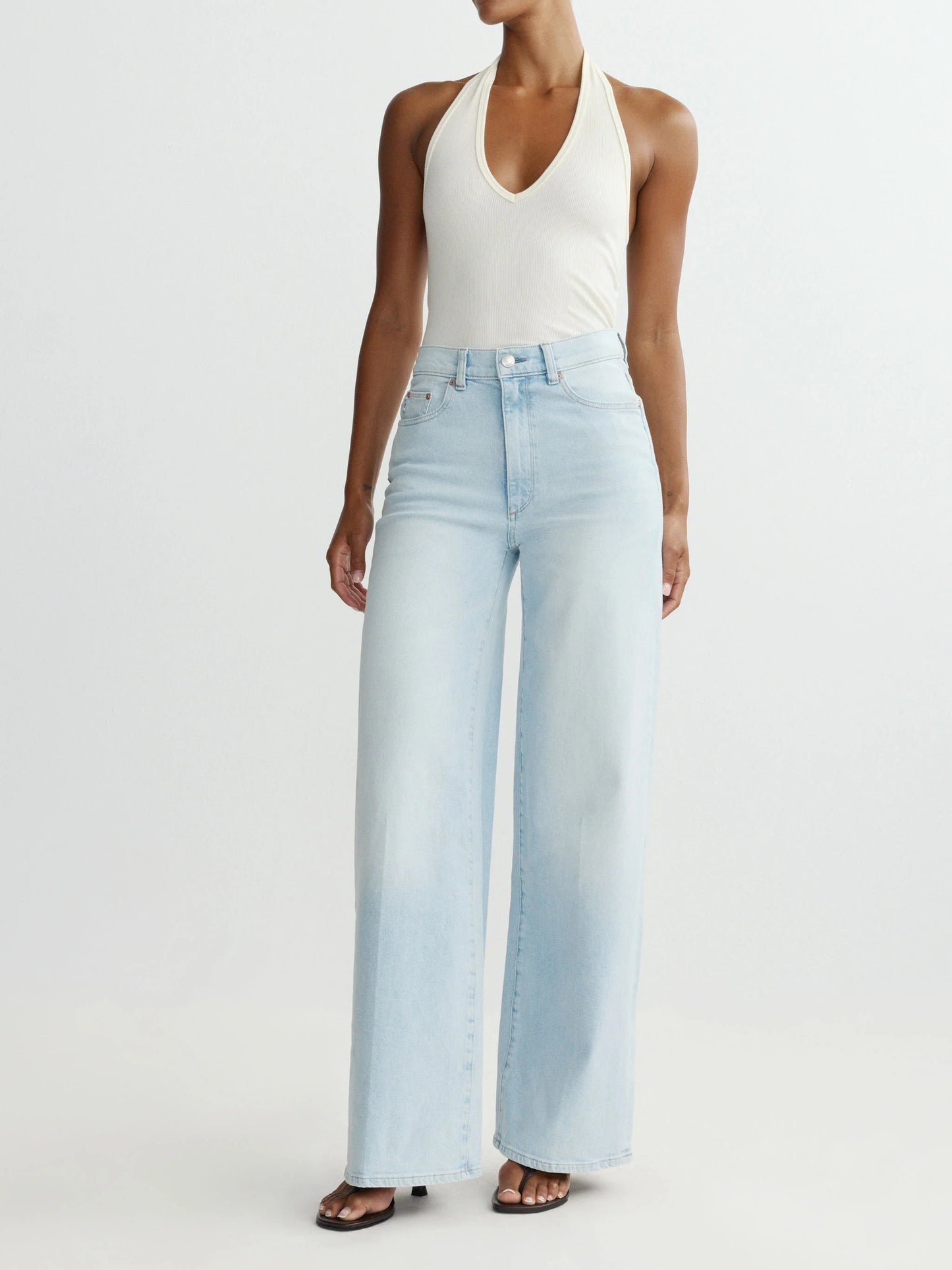 DL1961 | Jean Hepburn à taille haute et jambes larges 32'' - Bleu lazy sunday