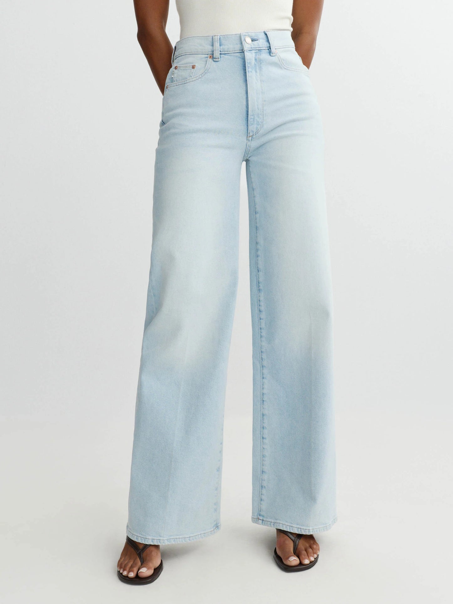 DL1961 | Jean Hepburn à taille haute et jambes larges 32'' - Bleu lazy sunday