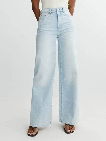 DL1961 | Jean Hepburn à taille haute et jambes larges 32'' - Bleu lazy sunday