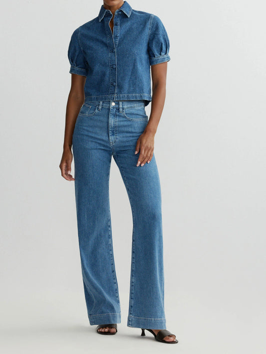 DL1961 | Jean ''Karmine'' taille haute et jambes larges - Terra Blues