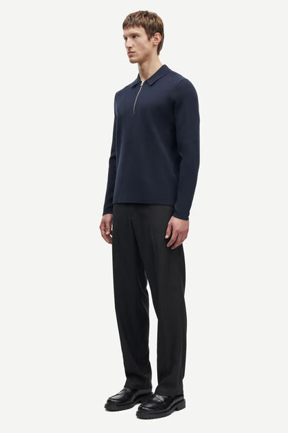 SAMSØE SAMSØE | Pull demi-zip "Guna " - Bleu nuit