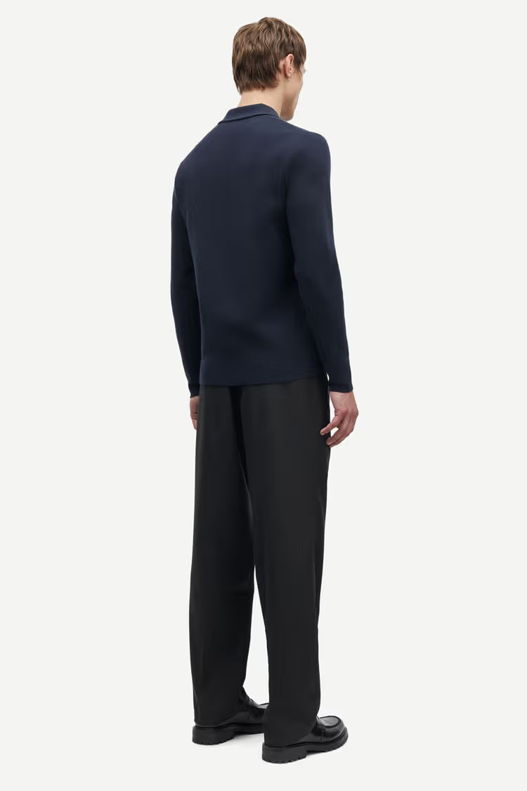 SAMSØE SAMSØE | Pull demi-zip "Guna " - Bleu nuit