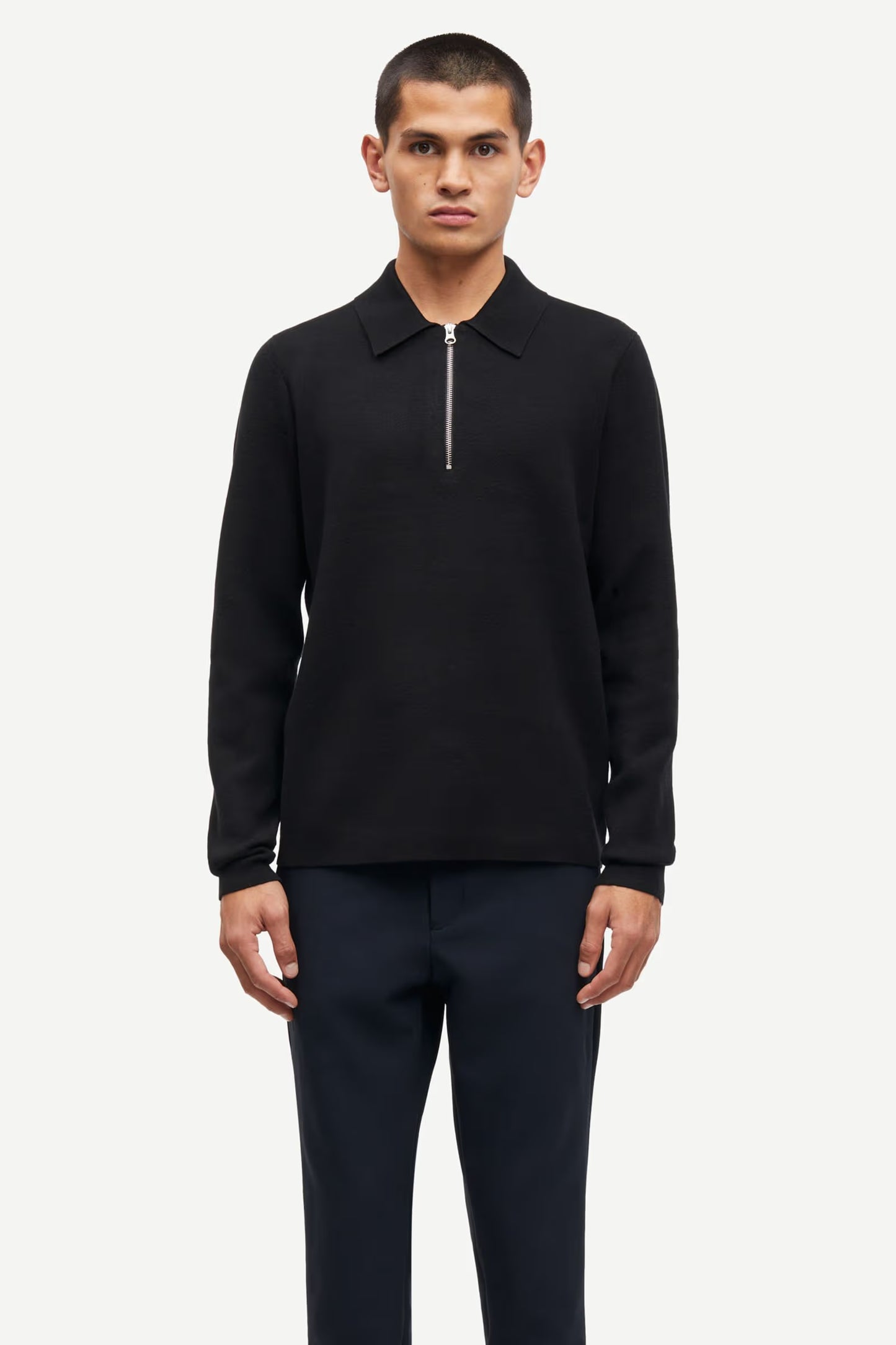 SAMSØE SAMSØE | Pull demi-zip "Guna " - Noir