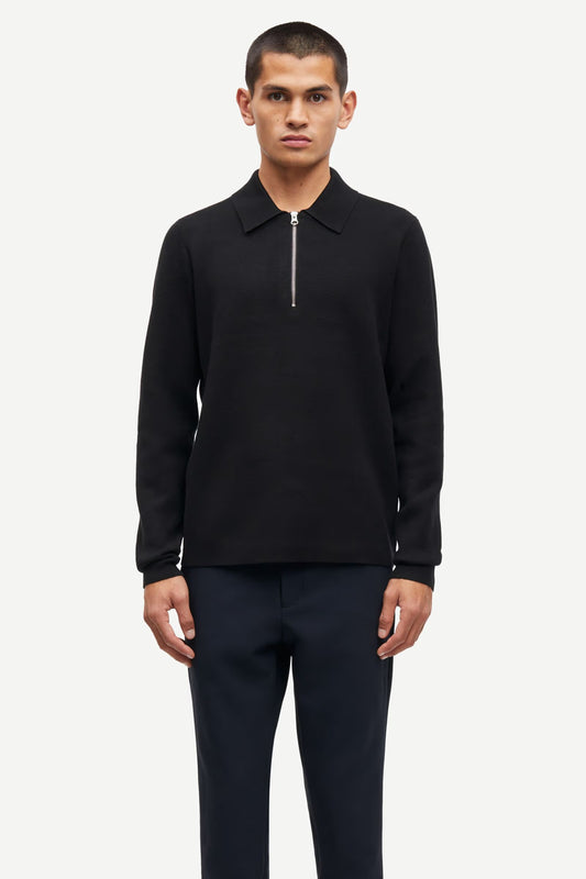 SAMSØE SAMSØE | Pull demi-zip "Guna " - Noir