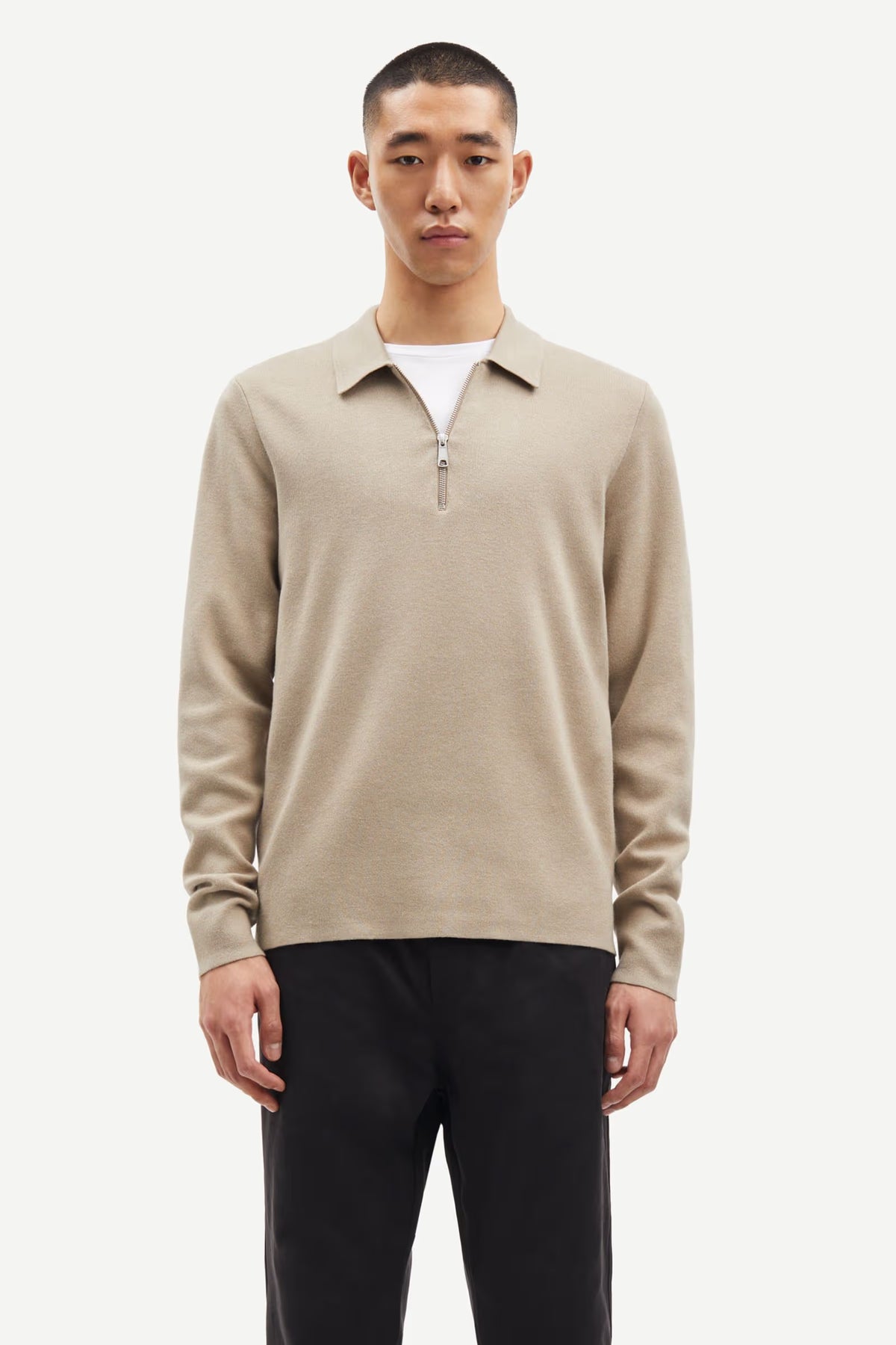 SAMSØE SAMSØE | Pull demi-zip "Guna " - Beige