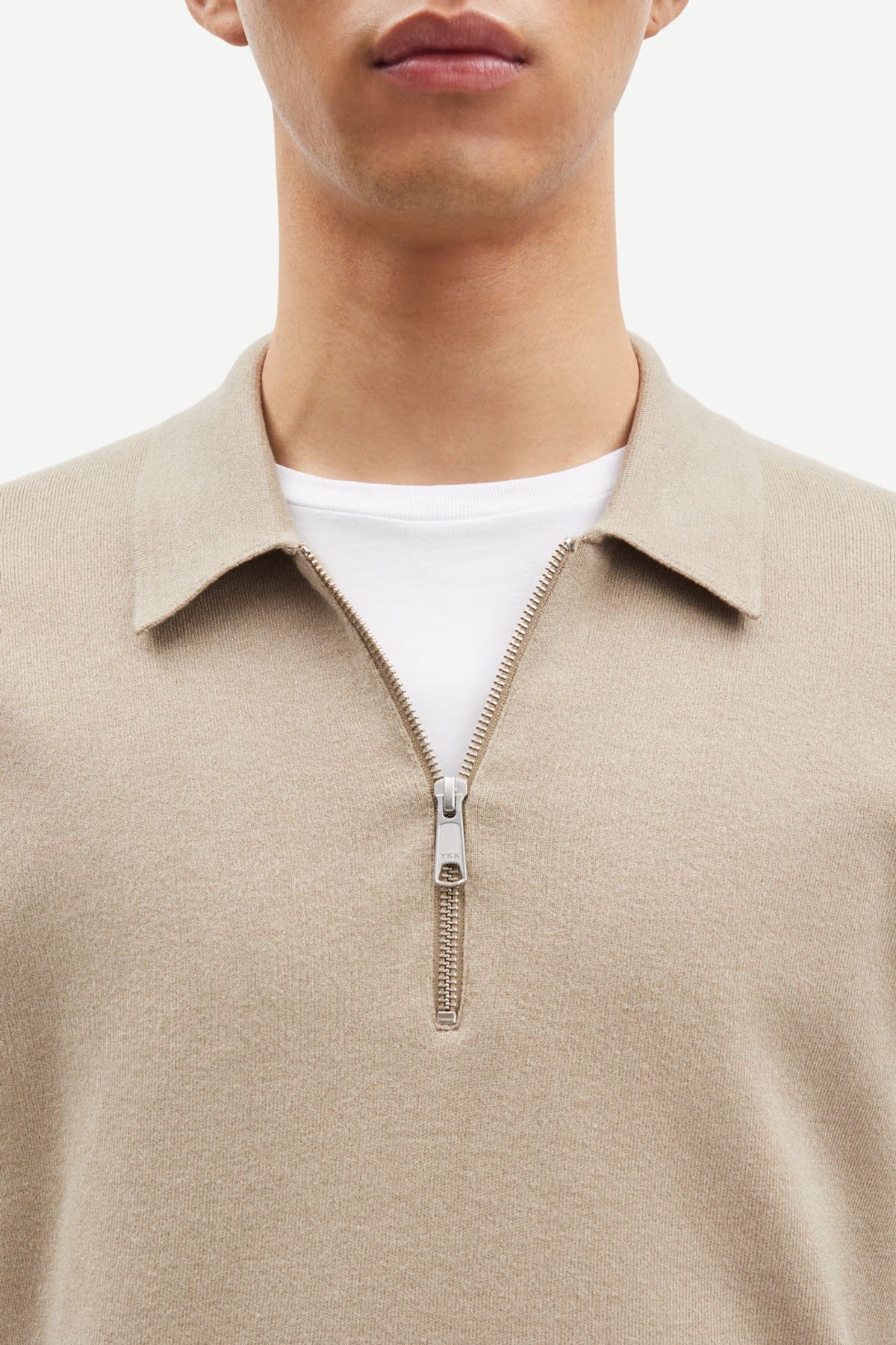 SAMSØE SAMSØE | Pull demi-zip "Guna " - Beige