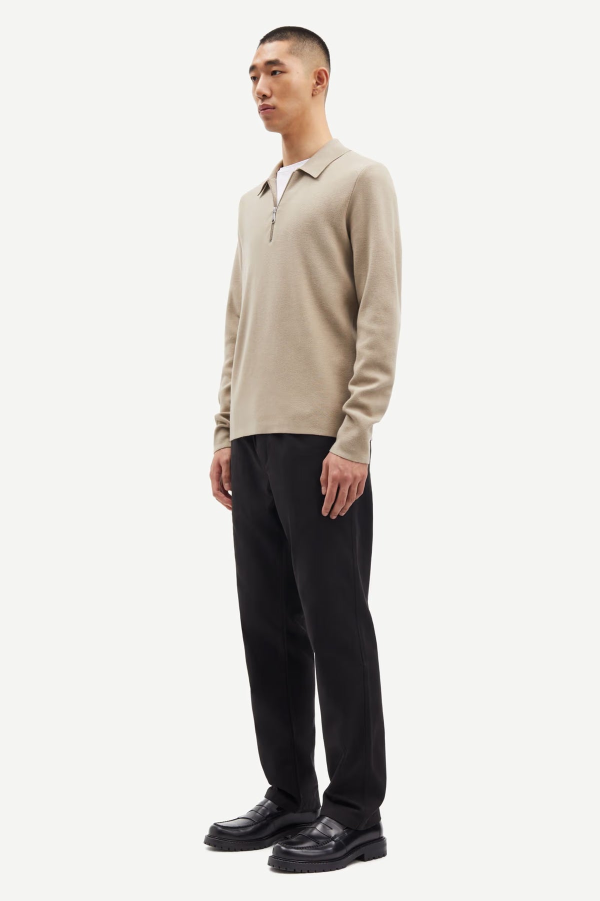 SAMSØE SAMSØE | Pull demi-zip "Guna " - Beige