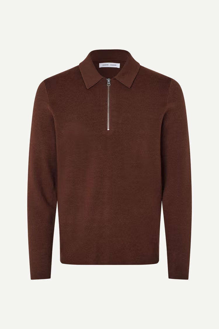 SAMSØE SAMSØE | Pull demi-zip "Guna " - Bourgogne