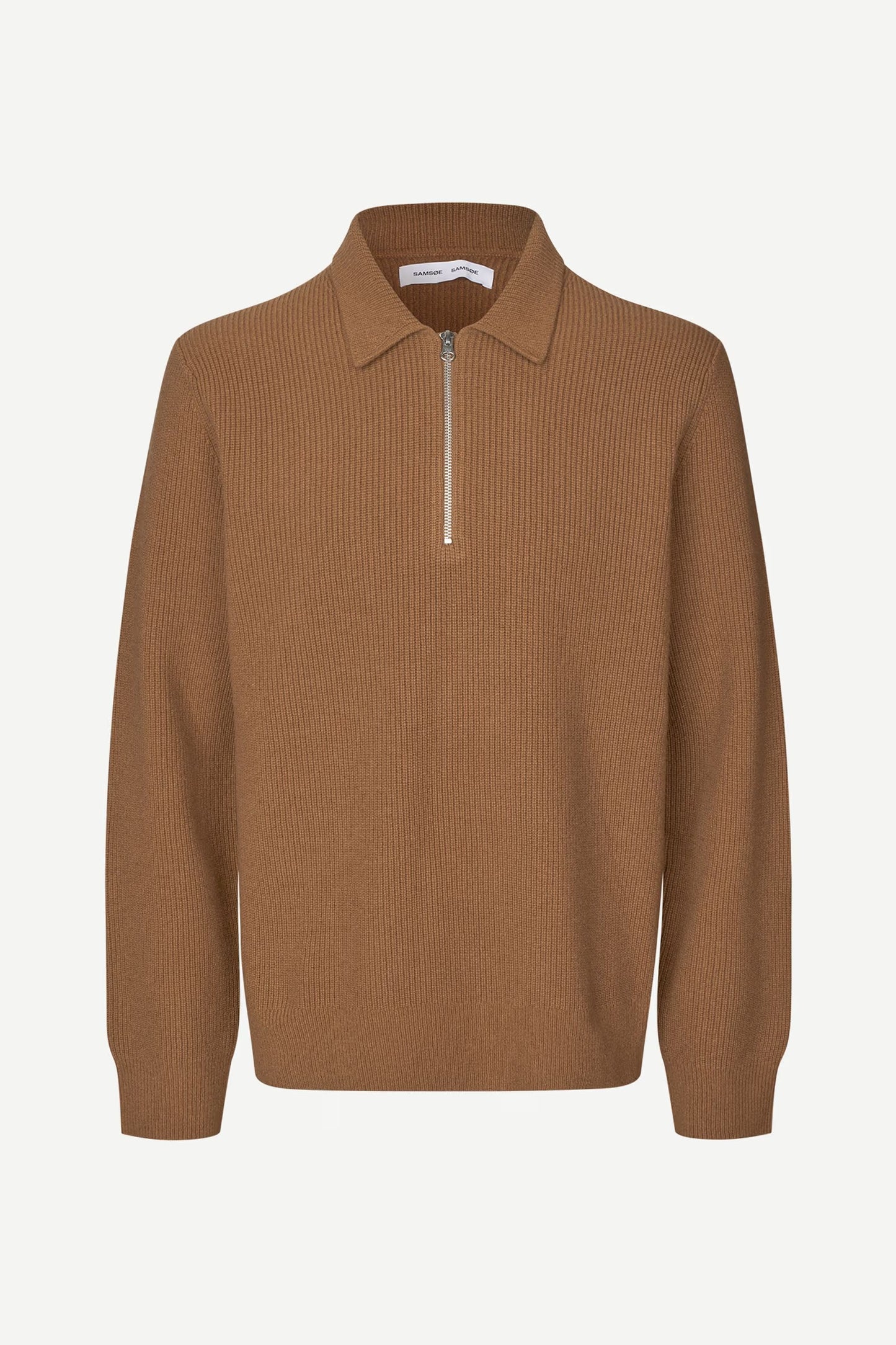 SAMSØE SAMSØE | Pull polo demi zip "Saisak" - Brun