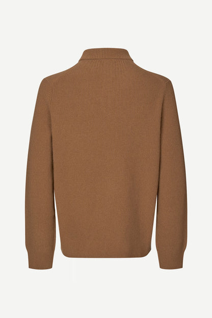 SAMSØE SAMSØE | Pull polo demi zip "Saisak" - Brun