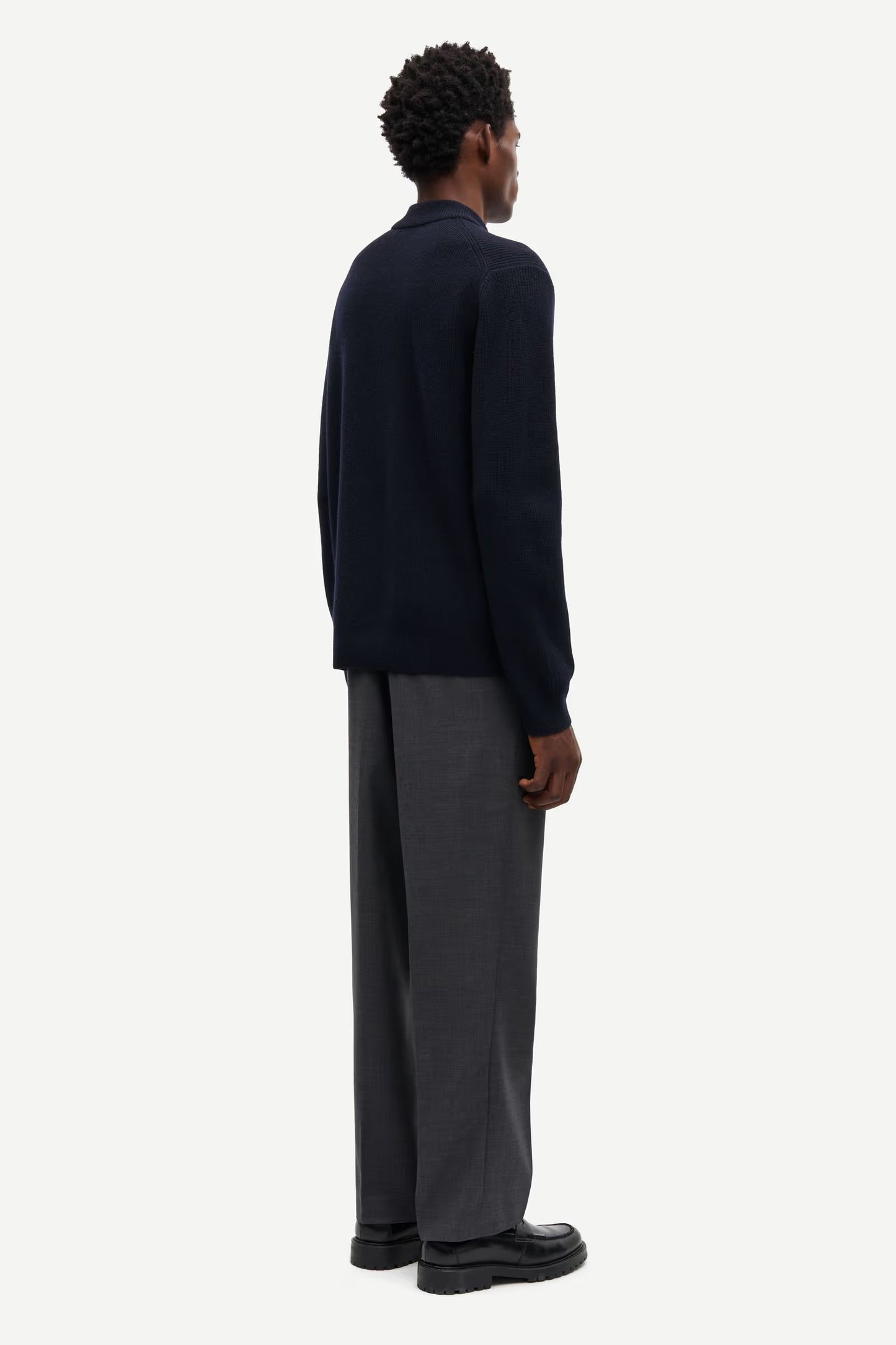 SAMSØE SAMSØE | Pull polo demi zip "Saisak" - Bleu nuit