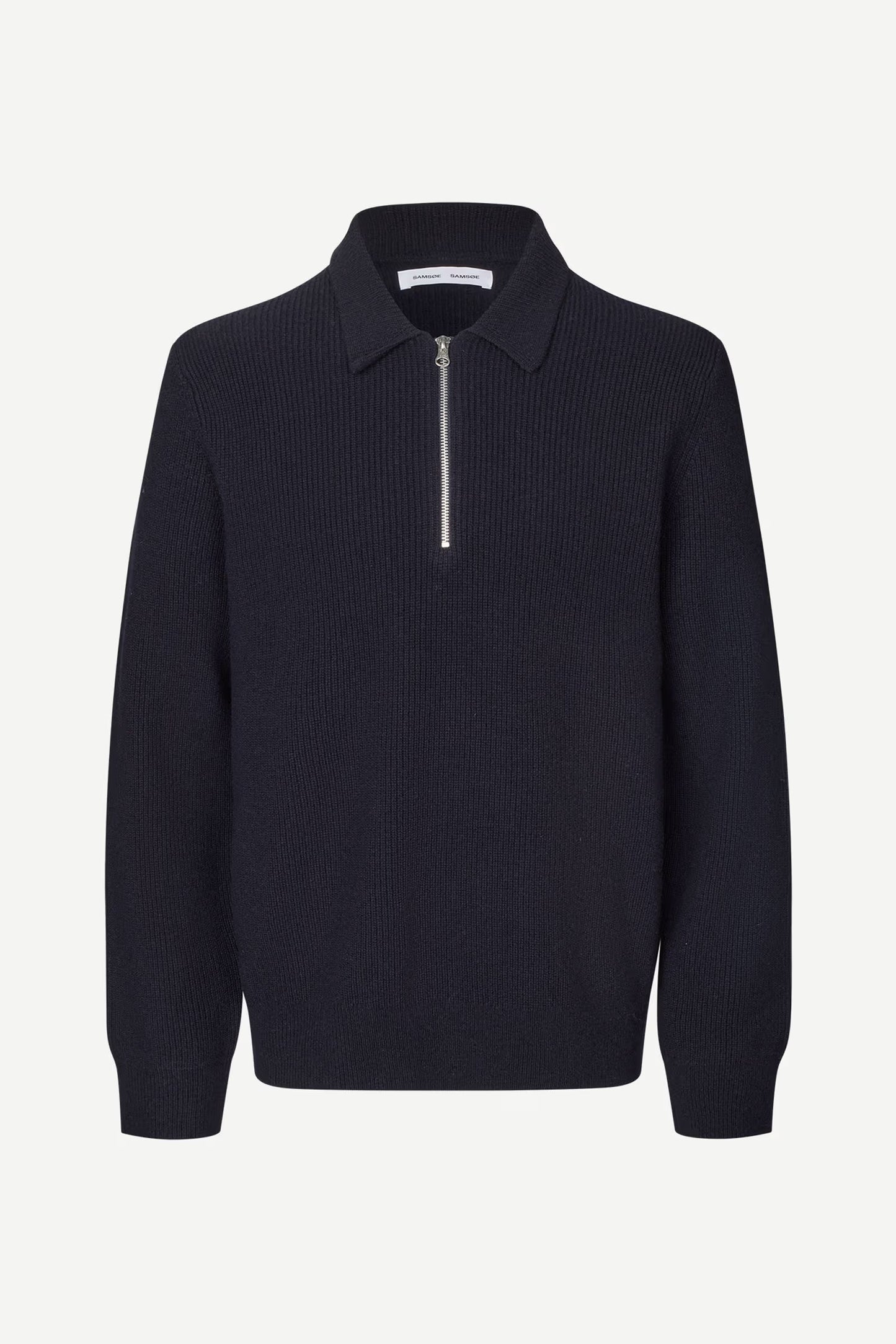 SAMSØE SAMSØE | Pull polo demi zip "Saisak" - Bleu nuit
