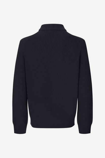 SAMSØE SAMSØE | Pull polo demi zip "Saisak" - Bleu nuit
