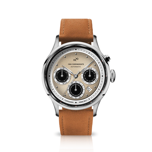 AV86 | Montre ''Chronodate Automatic 1564'' 39 mm - Acier / Blanc cassé