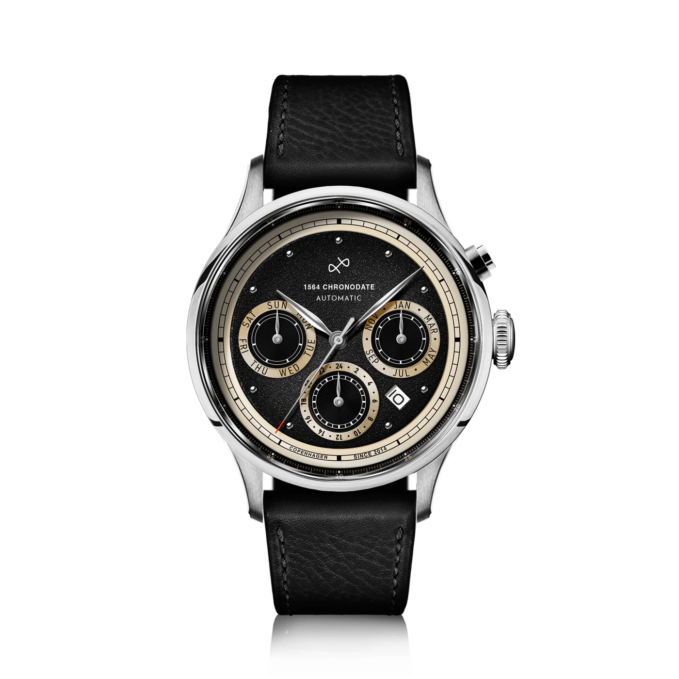 AV86 | Montre ''Chronodate Automatic 1564'' 39 mm - Acier / Noir