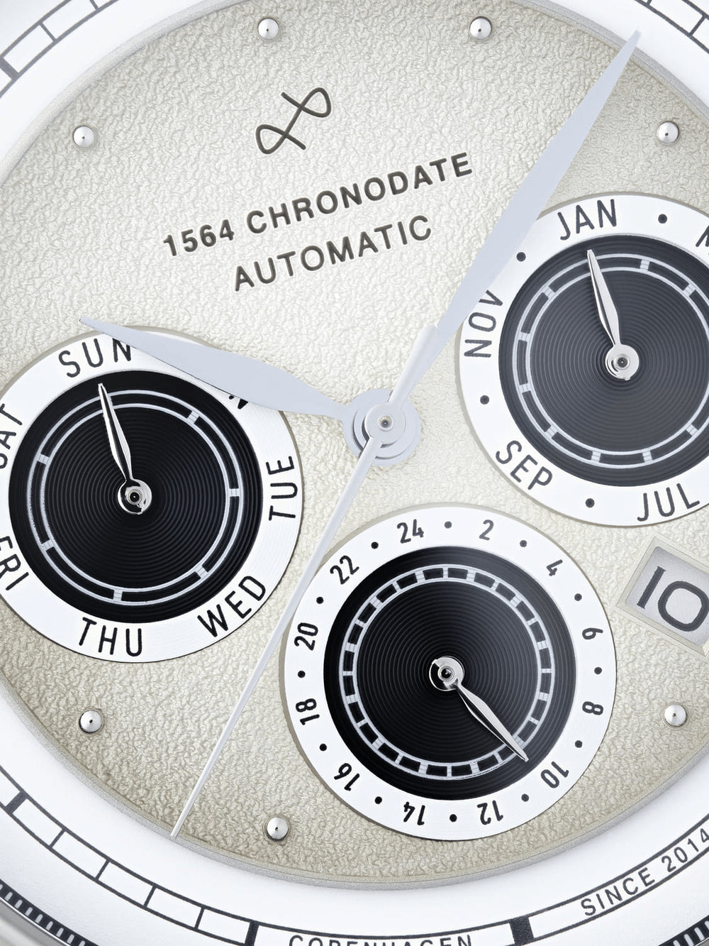 AV86 | Montre ''Chronodate Automatic 1564'' 39 mm - Acier / Blanc cassé